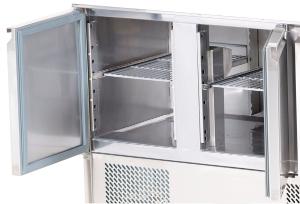 King Z3K.HD 3 Door Refrigerated Pizza and Sandwich Prep Counter 