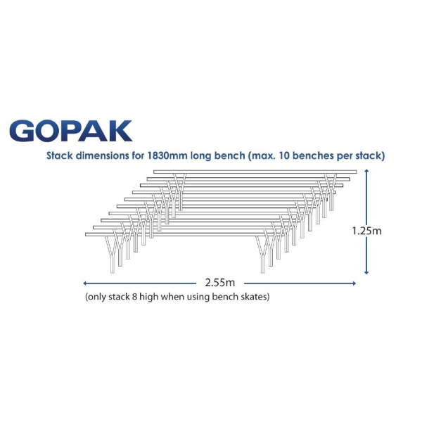Gopak Contour Stacking Bench Oak 6ft CD585