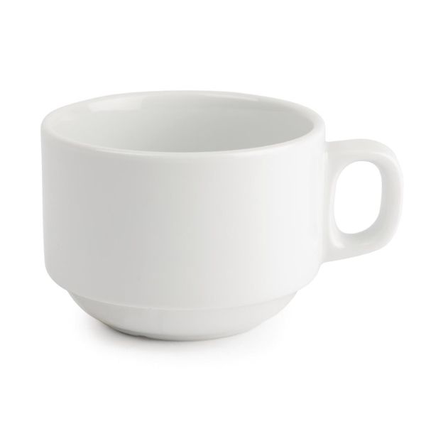 Royal Porcelain Classic White Stackable Tea Cups 200ml CG029