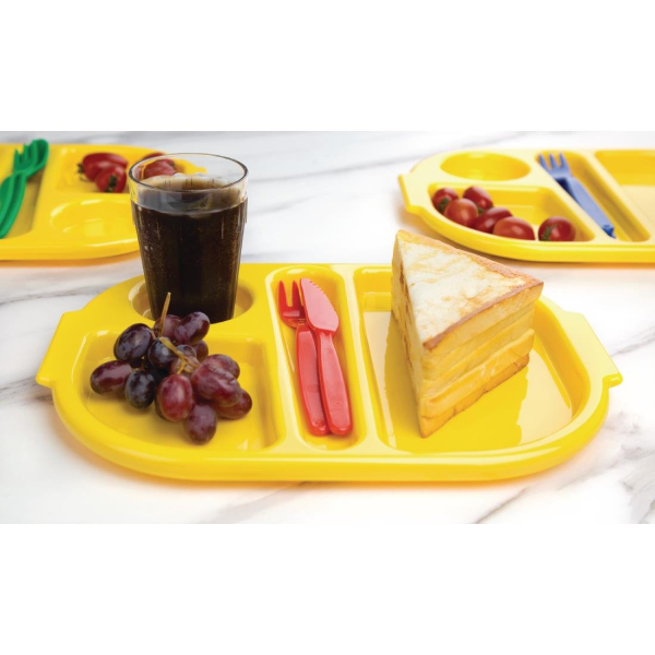 Kristallon Small Polycarbonate Compartment Food Trays Yellow 322mm DL127