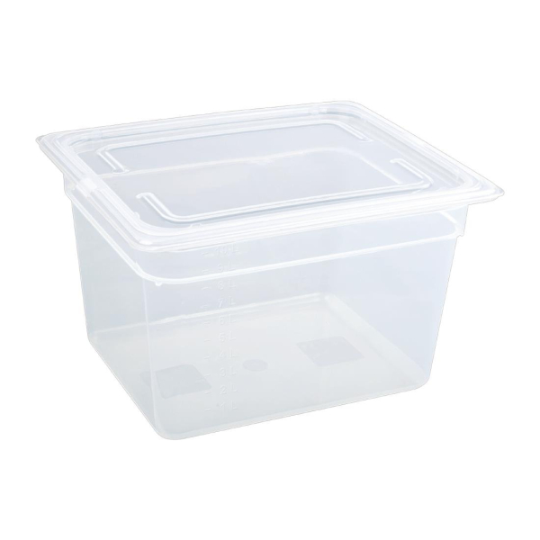 Vogue Polypropylene 1/2 Gastronorm Container with Lid 200mm GJ517