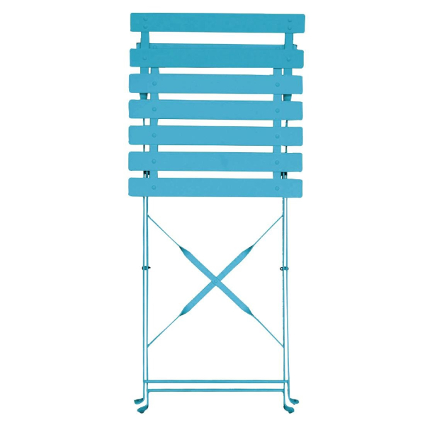 Bolero Pavement Style Steel Chairs Seaside Blue (Pack of 2) GK982