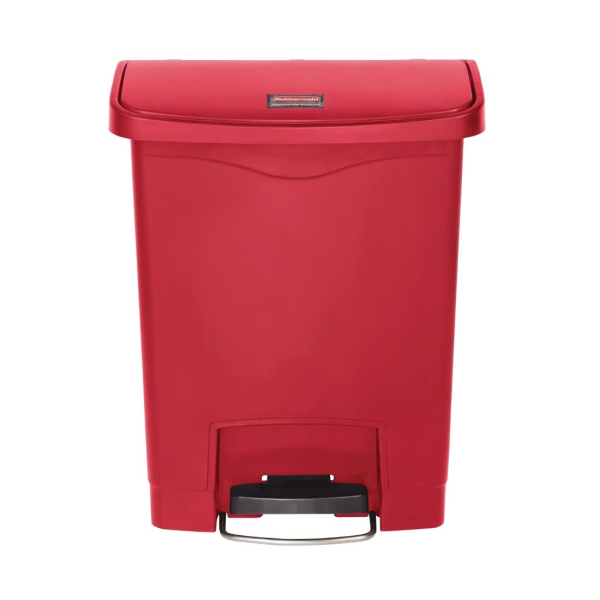 Rubbermaid Slim Jim Step on Front Pedal Red 30Ltr GL020