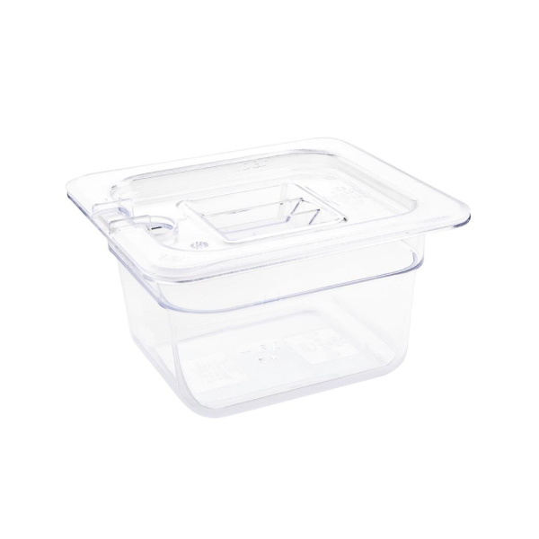 Vogue Polycarbonate 1/6 Gastronorm Container 100mm Clear U240