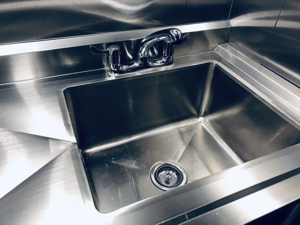 Modena M909-Ga Double Bowl Catering Sink 1800w x 600d x 850h Left Draining Board