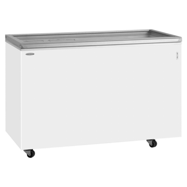 Tefcold ST700 Hinged Glass Lid Chest Freezer White Flat lid 2055mm wide