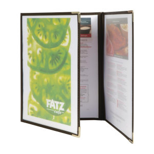 Securit Crystal Double Sided Menu Cover A4 Triple CB843