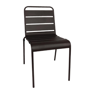 Bolero Black Slatted Steel Side Chairs (Pack of 4) CS728