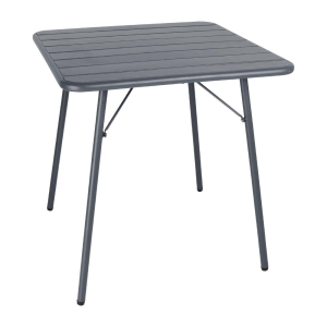 Bolero Slatted Square Steel Table Grey 700mm CS730