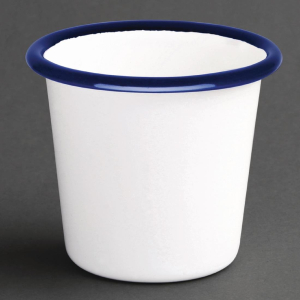 Olympia Enamel Sauce Cup White and Blue DC383