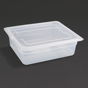 Vogue Polypropylene 1/2 Gastronorm Container with Lid 100mm GJ515