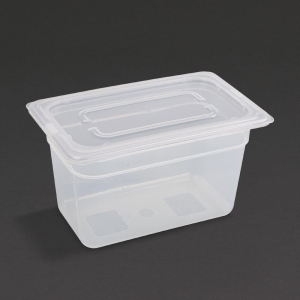 Vogue Polypropylene 1/4 Gastronorm Container with Lid 150mm GJ524