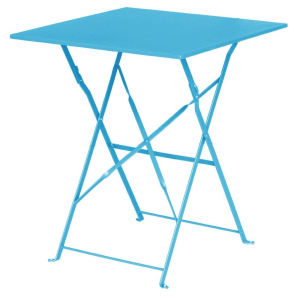 Bolero Seaside Blue Pavement Style Steel Table Square 600mm GK985