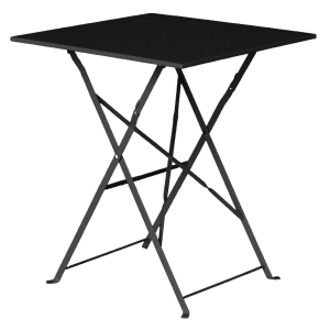 Bolero Black Pavement Style Steel Table Square 600mm GK989