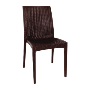 Bolero Brown PP Rattan Bistro Side Chairs (Pack of 4) GR361