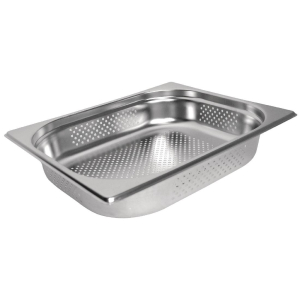 Vogue Stainless Steel Perforated 1/2 Gastronorm Pan 65mm K844