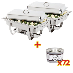 Special Offer 2x Milan Chafer and 72 Olympia Gel Fuel Tins S601