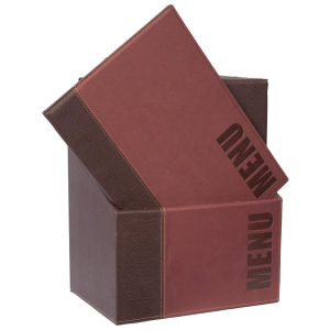 Securit Contemporary Menu Covers and Storage Box A4 Bordeaux U267
