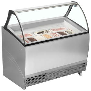 ISA BERMUDA RV10 Ventilated Scoop Ice Cream Display Grey 1340mm wide