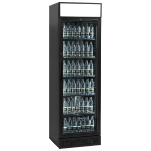 Tefcold CEV425CP BLACK Glass Door Merchandiser Black, Glass Door 595mm wide