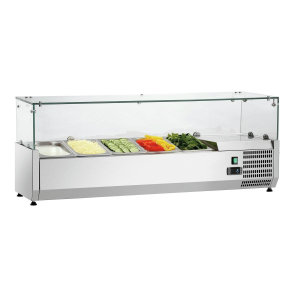 King CRISTAL013.HD 1.2m Refrigerated Countertop Servery Toppings Unit