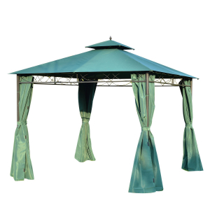 Outsunny 3(m)x3(m) Metal Garden Gazebo Marquee Party Tent Patio Canopy Pavilion + Sidewalls-Green