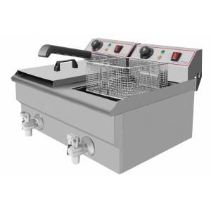 Modena FT11 Electric Twin Tank 11+11 Litre Countertop fryer with Taps