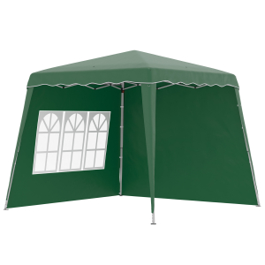 Outsunny Pop Up Gazebo with 2 Sides Slant Legs and Carry Bag Height Adjustable UV50+ Party Tent Event Shelter for Garden Patio Green