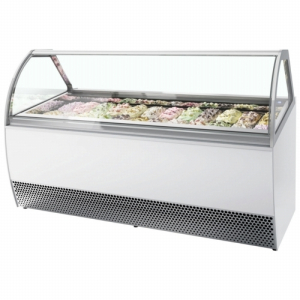 ISA MILLENNIUM LX18 Ventilated Scoop Ice Cream Display White, 18 Pan Scooping Freezer 1661mm wide
