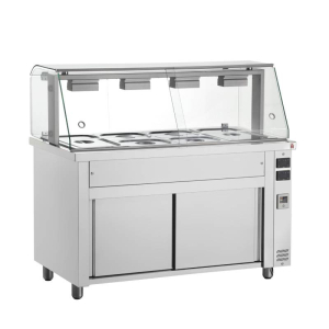Inomak Bain Marie with Glass Display 4x Gastronorm1/1 MIV714