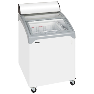 Tefcold NIC100CP Sliding Curved Glass Lid Chest Freezer White/Grey + Light Canopy 645mm wide