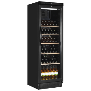 Interlevin SC381W Wine Cooler Black, Glass Door 595mm wide