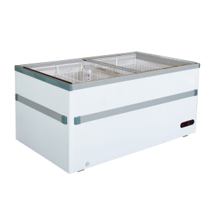 Best Frost KSM750 Island Chest Freezer with glass lid top - White - 1550mm wide