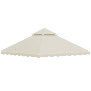Outsunny 3x3 (m) Gazebo Canopy Replacement Covers 2-Tier Gazebo Roof Replacement (TOP ONLY) Cream White