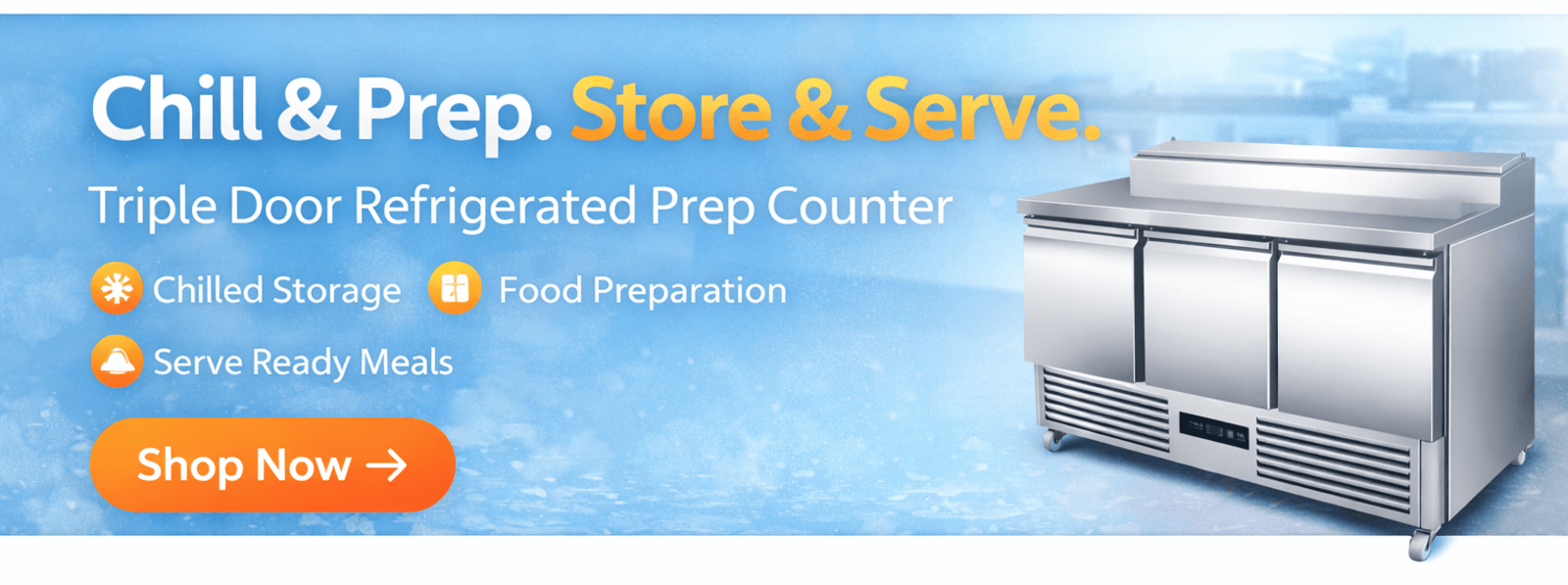 Commercial Pizza Prep Counter | Refrigerated Sandwich Prep Station