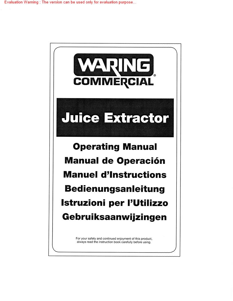 Waring CE380 Manual