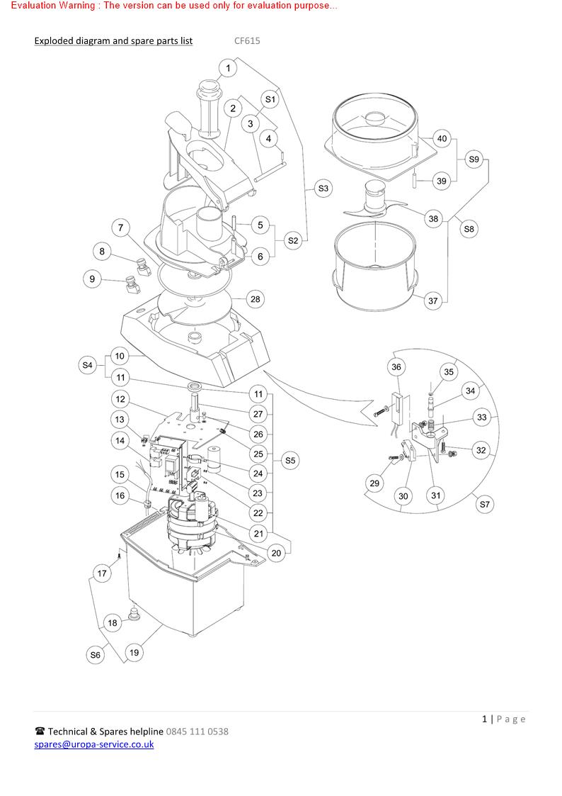 Electrolux CF615 Exploded Diagram