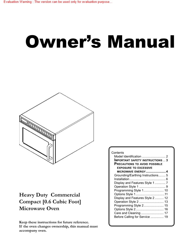 Menumaster CM736 Manual