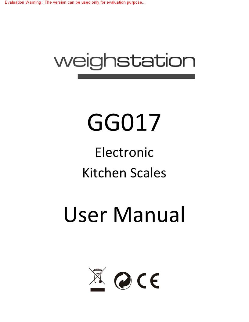 Weighstation GG017 Manual