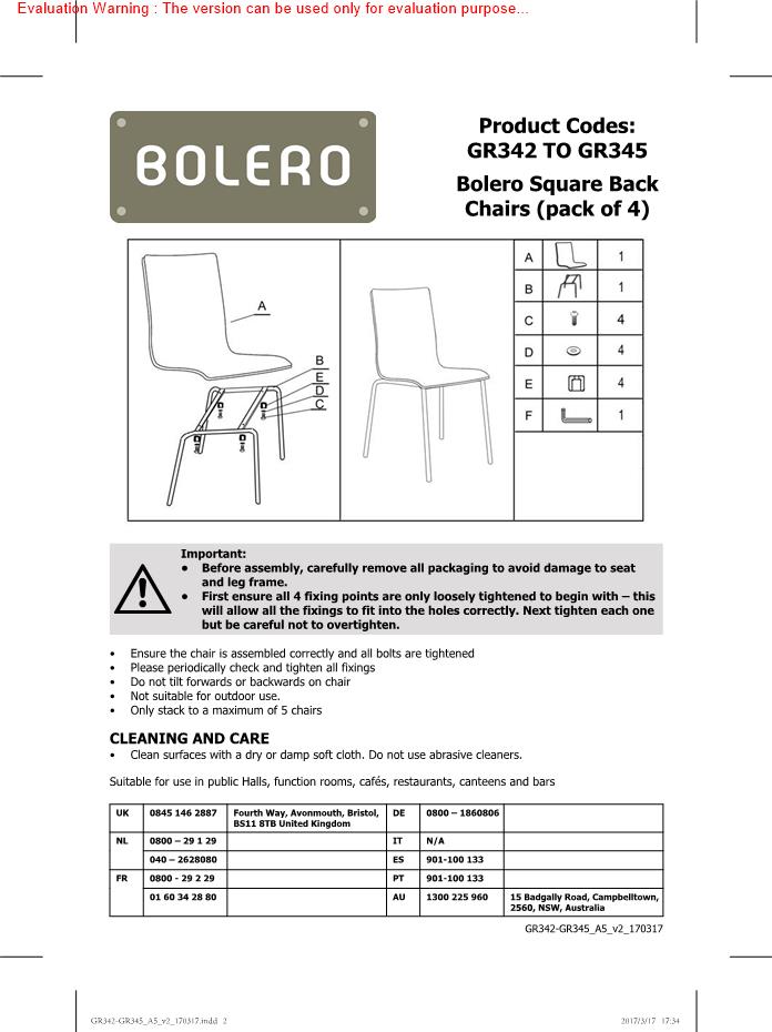 Bolero GR342 Manual